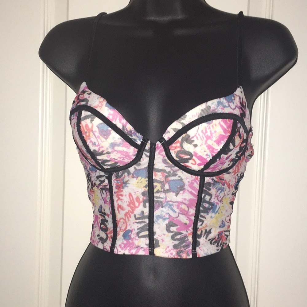CROP TOP GRAFFITI BUSTIER